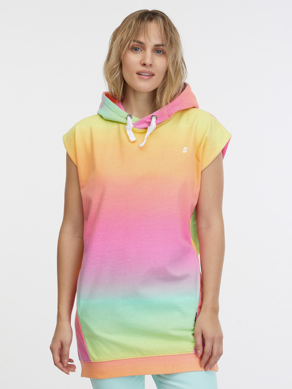 Sam 73 Hanorac cu mânecă scurtă pentru femei, galben și roz SAM 73 Mabel