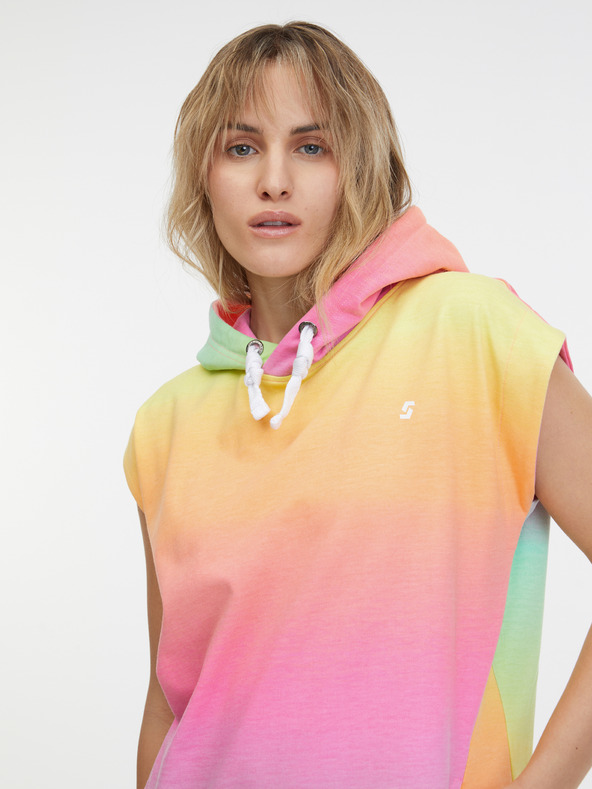 Sam 73 Hanorac cu mânecă scurtă pentru femei, galben și roz SAM 73 Mabel