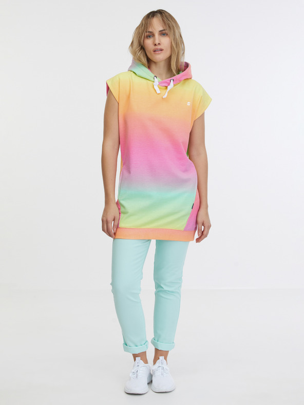 Sam 73 Hanorac cu mânecă scurtă pentru femei, galben și roz SAM 73 Mabel