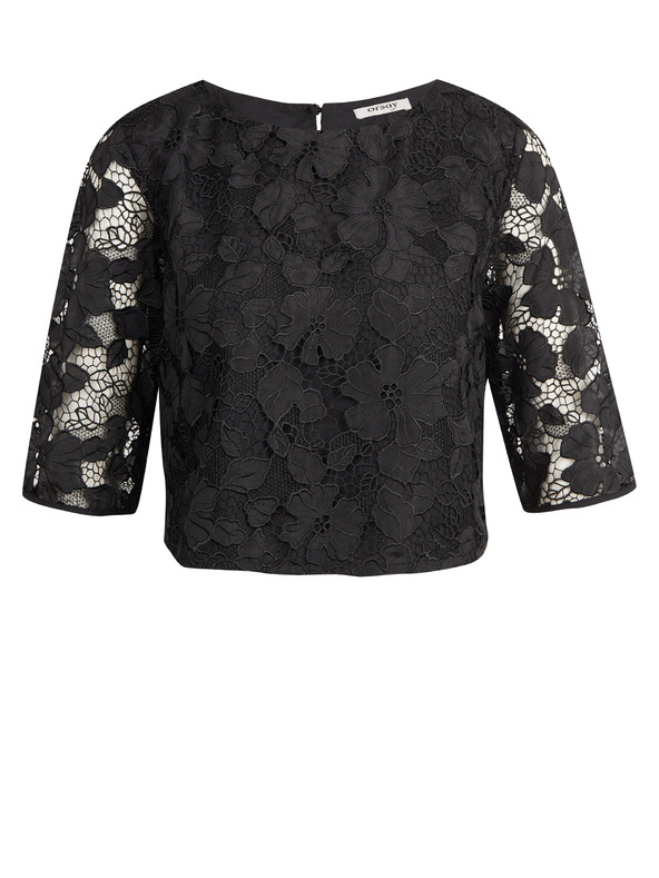 Orsay Bluză de dantelă neagră pentru femei ORSAY