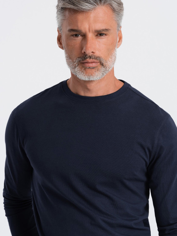 Ombre Clothing Tricou basic albastru închis pentru bărbați Ombre Clothing