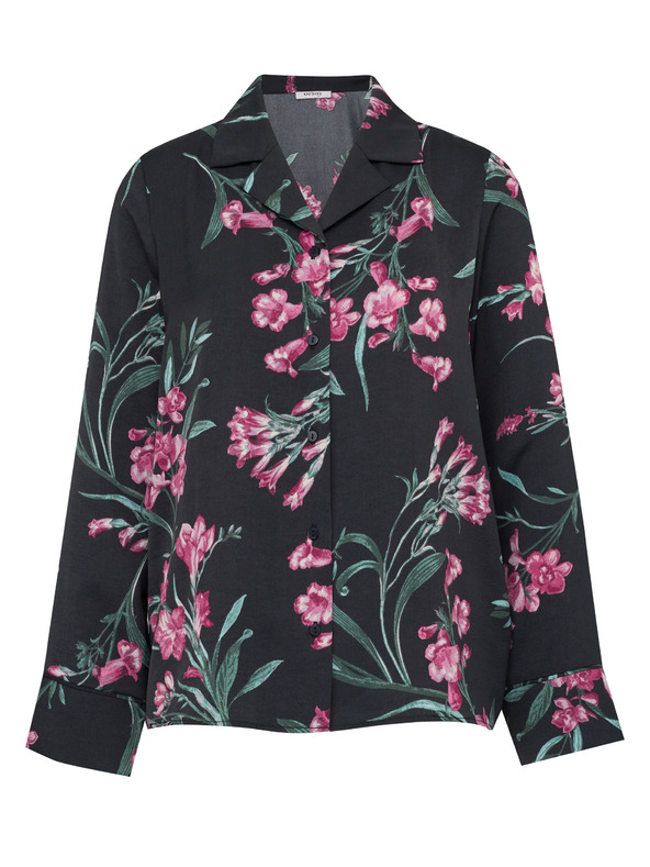 Orsay Cămașă de noapte neagră din satin pentru femei ORSAY