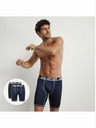 DIM Set de doi boxeri sport pentru bărbați în negru și albastru închis DIM SPORT LONG BOXER 2x