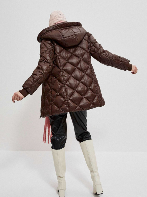 Moodo Jachetă matlasată maro pentru femei Moodo