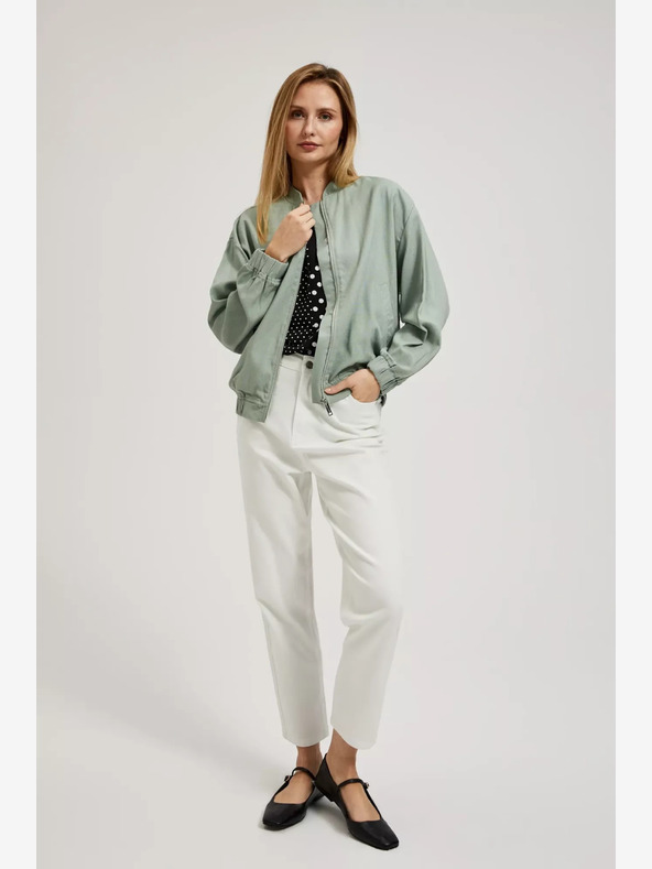 Moodo Bomber cu fermoar verde Moodo