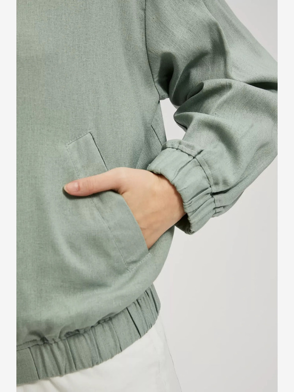 Moodo Bomber cu fermoar verde Moodo