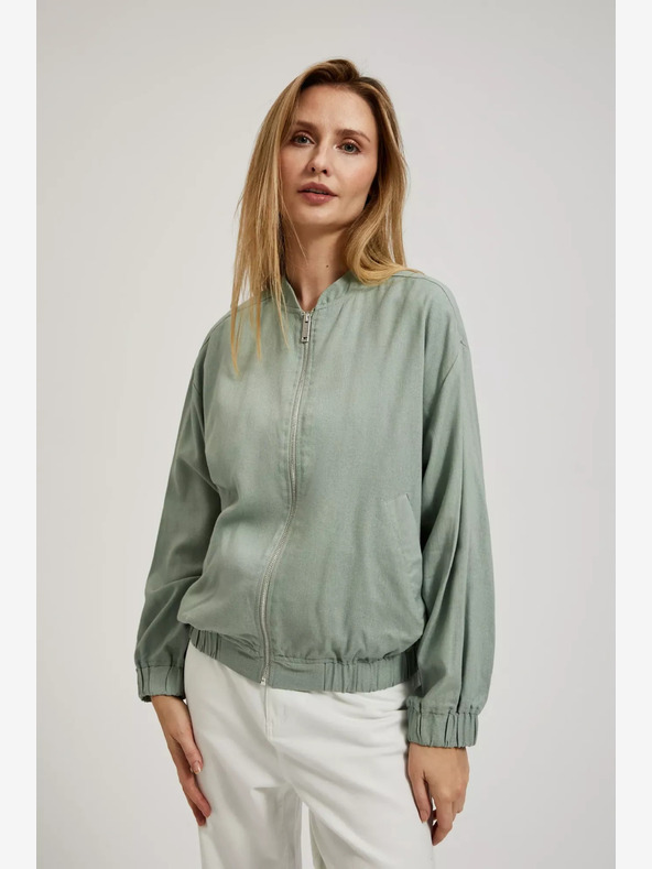 Moodo Bomber cu fermoar verde Moodo