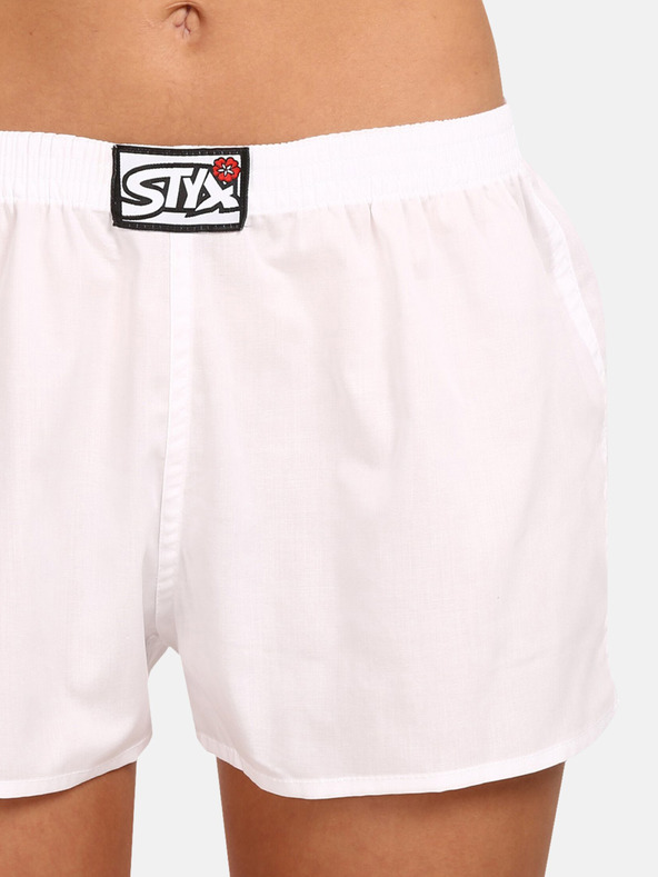 Styx Pantaloni scurți de Crăciun albi pentru femei Styx