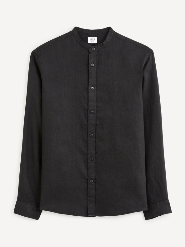 Celio Cămașă din in neagră pentru bărbați Celio Damaolin