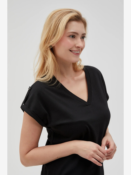 Moodo Cămașă lungă neagră pentru femei Moodo