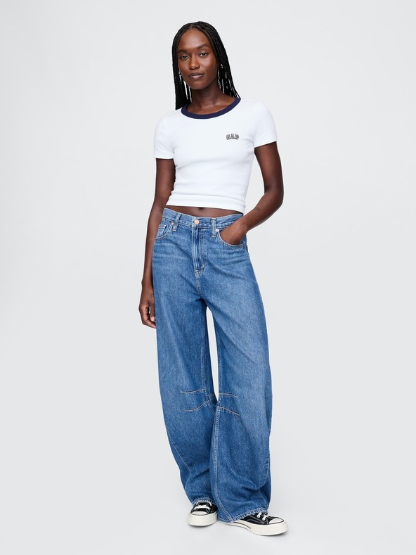 GAP Tricou crop cu nervuri GAP
