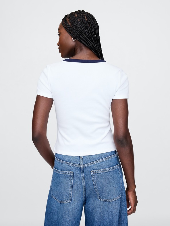 GAP Tricou crop cu nervuri GAP