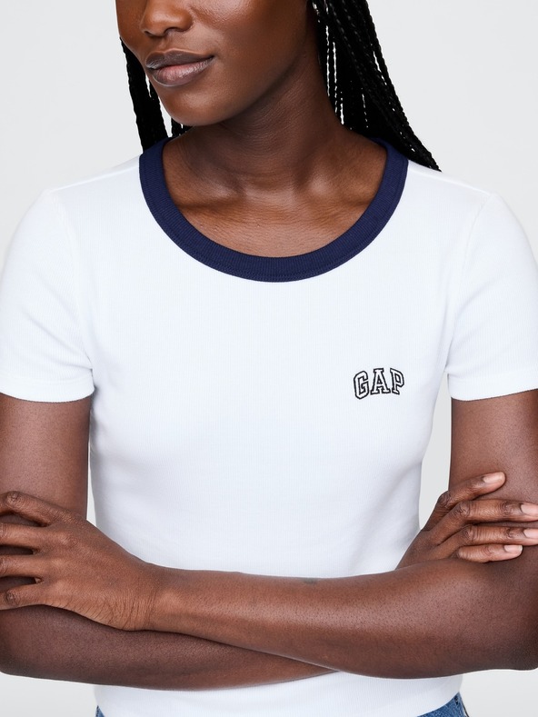 GAP Tricou crop cu nervuri GAP