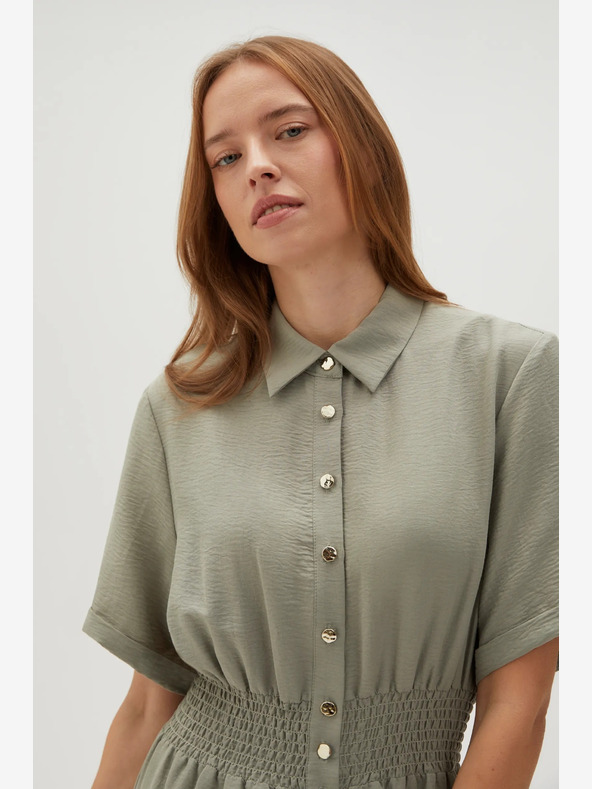 Moodo Rochie cămașă verde deschis pentru femei Moodo