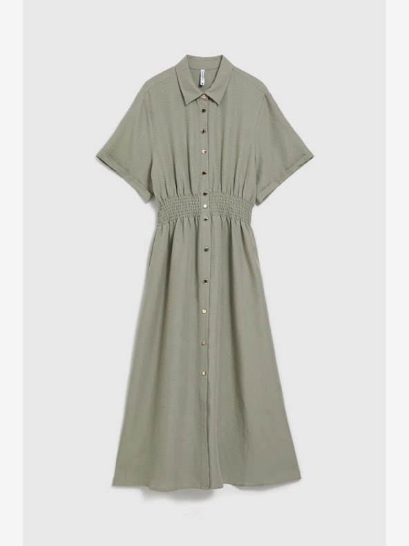 Moodo Rochie cămașă verde deschis pentru femei Moodo