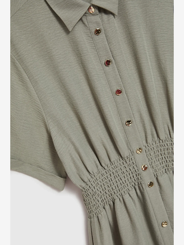 Moodo Rochie cămașă verde deschis pentru femei Moodo