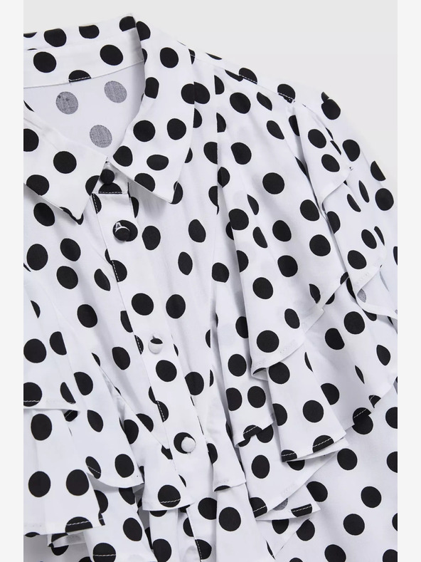 Moodo Cămașă cu buline albă și neagră pentru femei Moodo