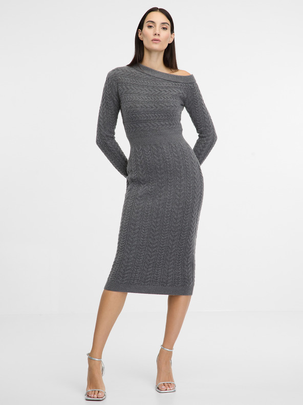 Orsay Rochie gri cu mânecă lungă pentru femei ORSAY