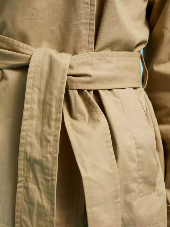 Moodo Trench scurt bej pentru femei Moodo