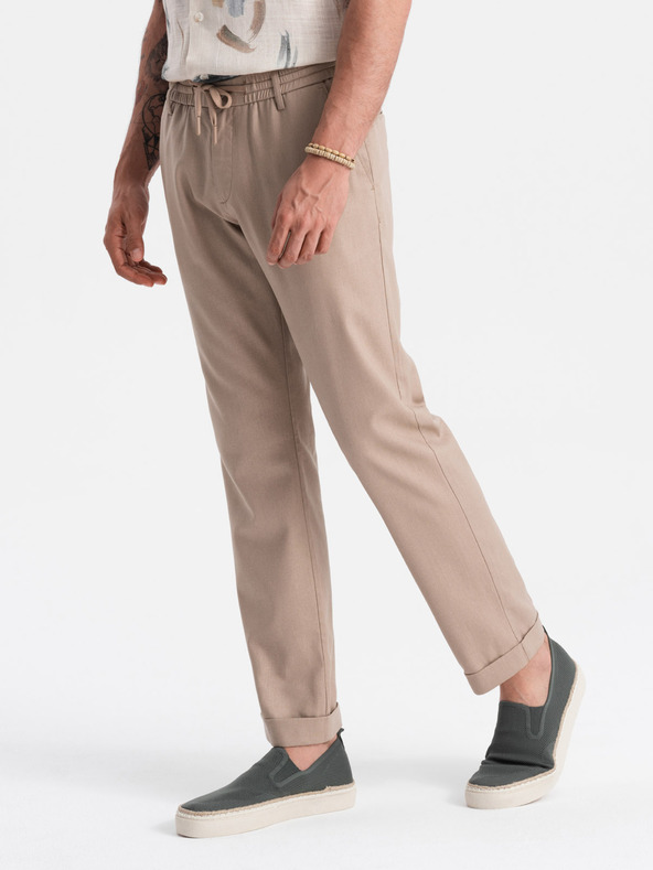 Ombre Clothing Pantaloni chino pentru bărbați maro deschis cu in Ombre Clothing