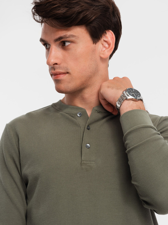 Ombre Clothing Tricou pentru bărbați Ombre Clothing Waffle Knit V1 OM-LSCL-0120