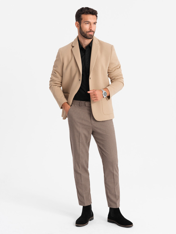 Ombre Clothing Jachetă cu glugă și guler înalt pentru bărbați, maro deschis Îmbrăcăminte Ombre