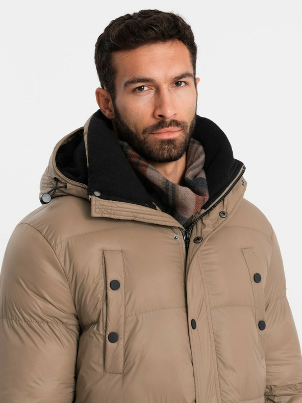 Ombre Clothing Jachetă lungă pentru bărbați cu buzunare Ombre Clothing