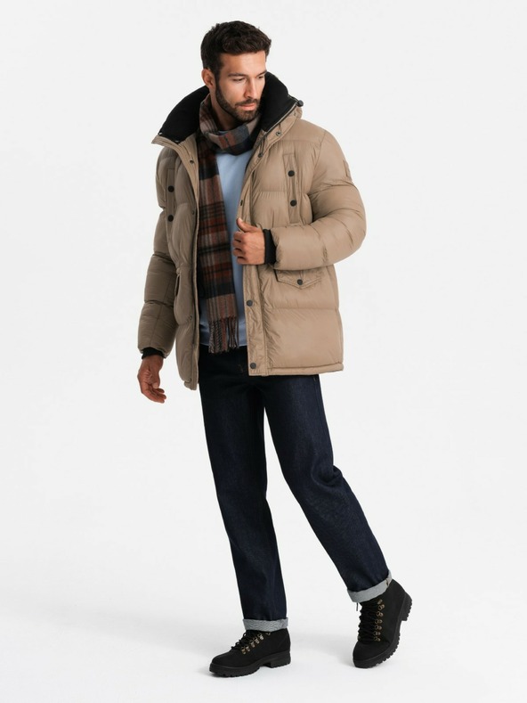 Ombre Clothing Jachetă lungă pentru bărbați cu buzunare Ombre Clothing