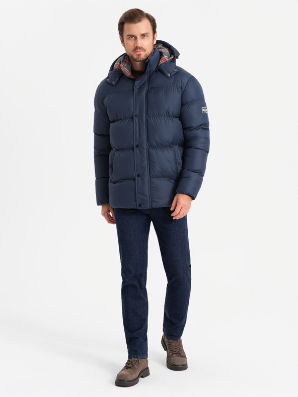 Ombre Clothing Jachetă căptușită în carouri pentru bărbați Ombre Clothing