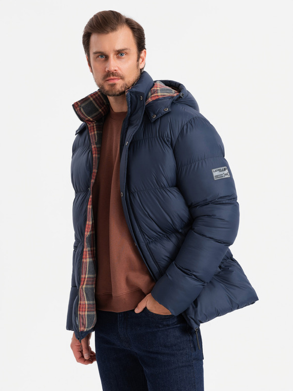 Ombre Clothing Jachetă căptușită în carouri pentru bărbați Ombre Clothing