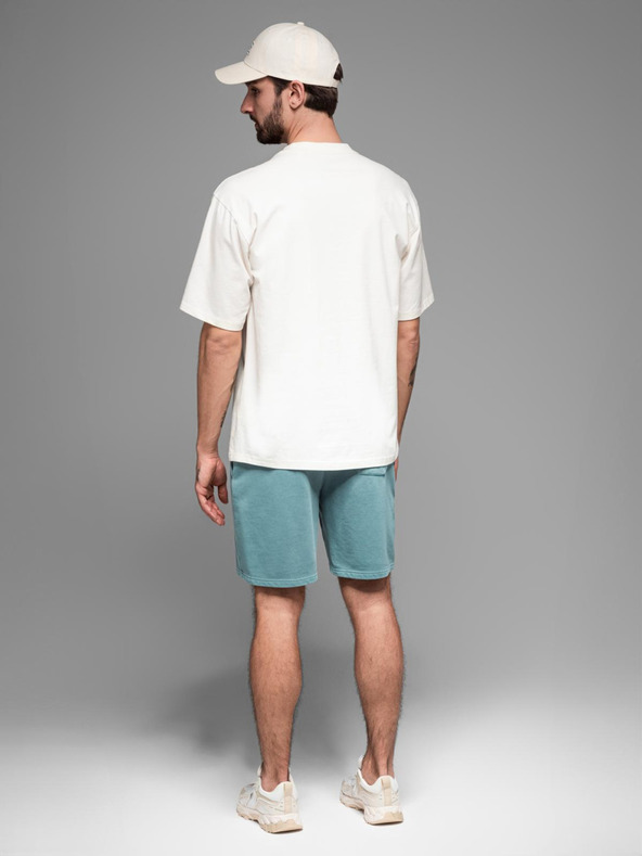 Ombre Clothing Pantaloni scurți de trening din bumbac pentru bărbați BASIC albastru Ombre Clothing