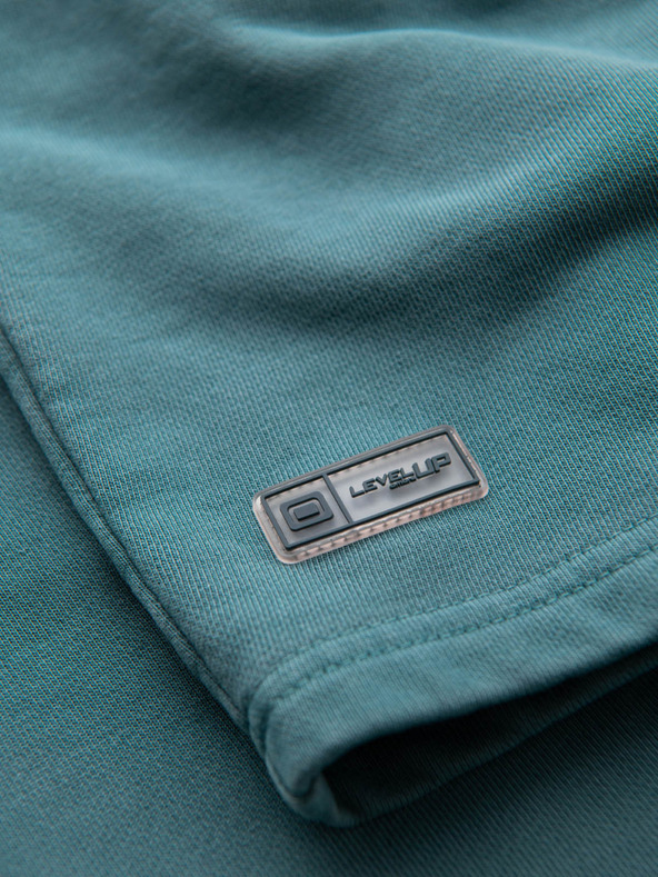 Ombre Clothing Pantaloni scurți de trening din bumbac pentru bărbați BASIC albastru Ombre Clothing