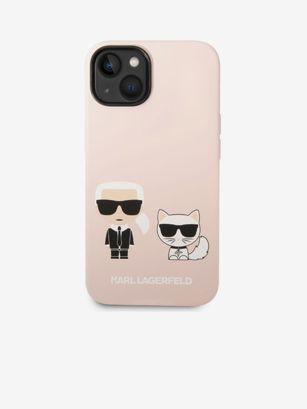 Karl Lagerfeld Karl Lagerfeld and Choupette Liquid Silicone Husă Spate pentru iPhone 14 Plus Pink