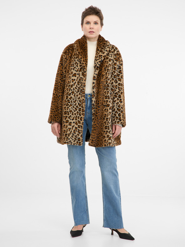 Orsay Palton de damă cu model maro deschis ORSAY