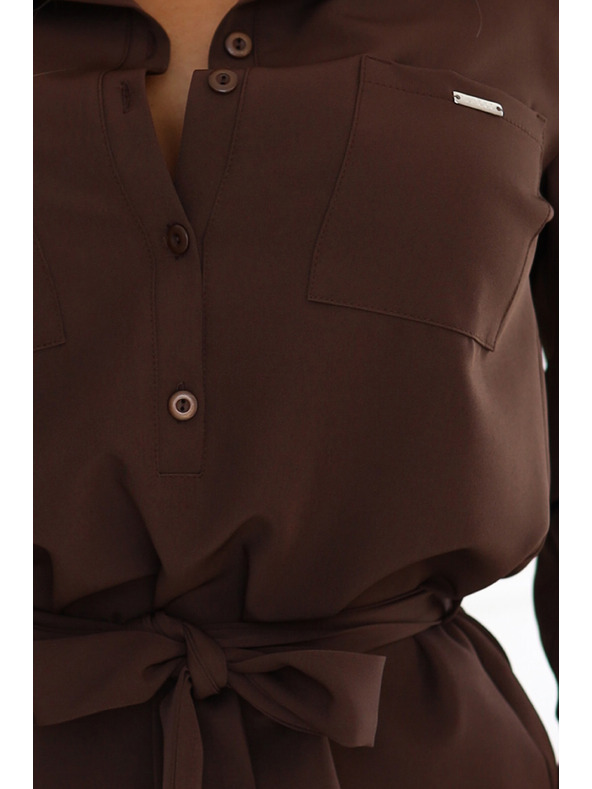 numoco Rochie tip cămașă CAMILLE cu buzunare și legătură