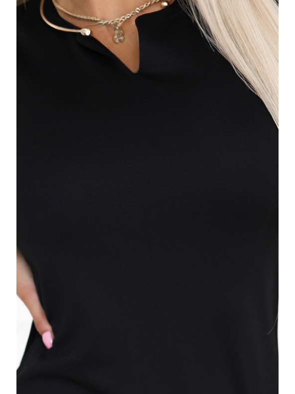 numoco Rochie bodycon senzuală cu mâneci scurte și decolteu decorativ