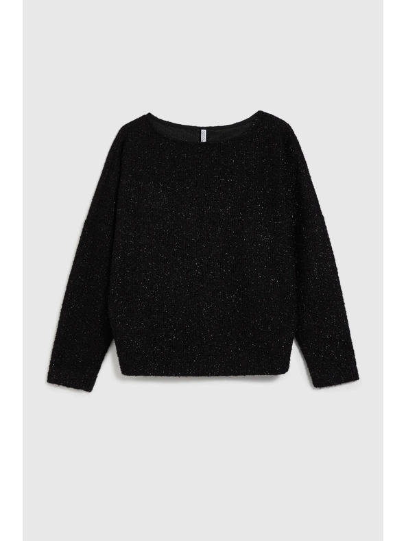 Moodo Top negru cu mânecă lungă