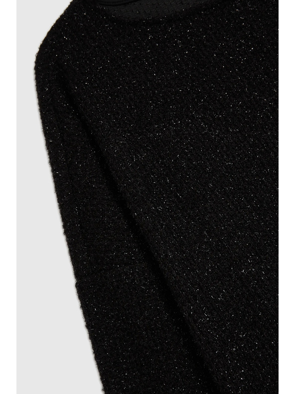 Moodo Top negru cu mânecă lungă