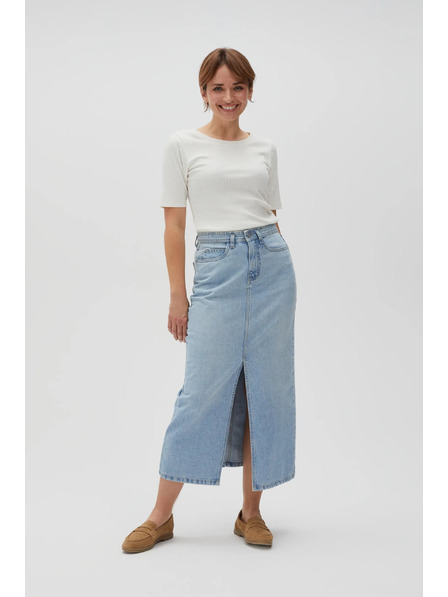 Moodo Fustă lungă din denim cu despicătură Moodo
