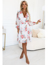 numoco Rochie șifon încrucișată cu imprimeu floral și mânecă lungă