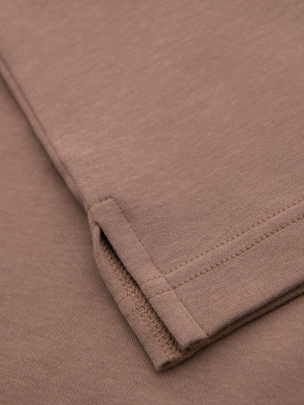 Ombre Clothing Tricou polo cu fermoar - maro deschis