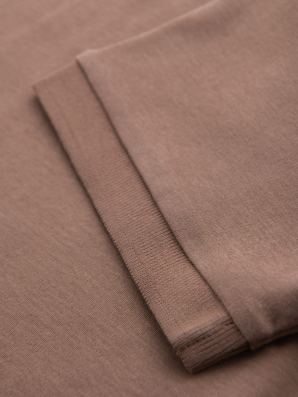 Ombre Clothing Tricou polo cu fermoar - maro deschis