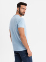 Ombre Clothing Tricou clasic BASIC din bumbac pentru bărbați - albastru deschis