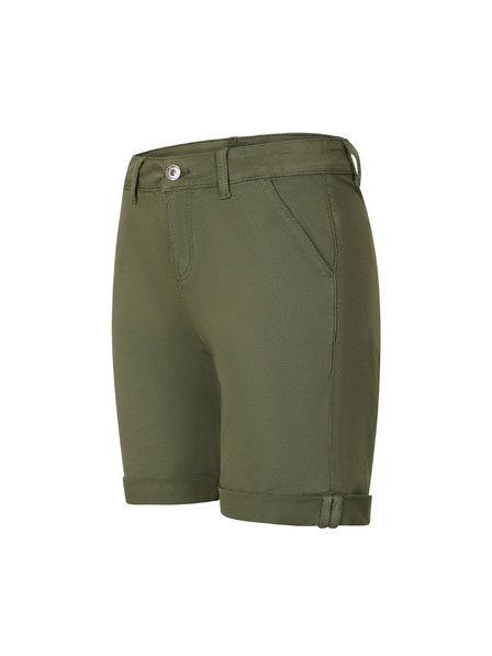 ALPINE PRO Pantaloni scurți din bumbac pentru femei ALPINE PRO NOKA verde militar