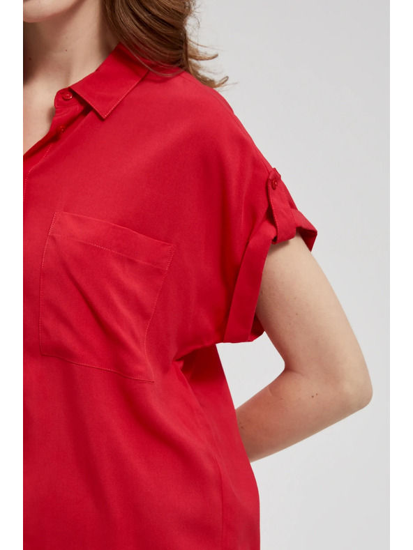 Moodo Cămașă roșie cu mânecă scurtă