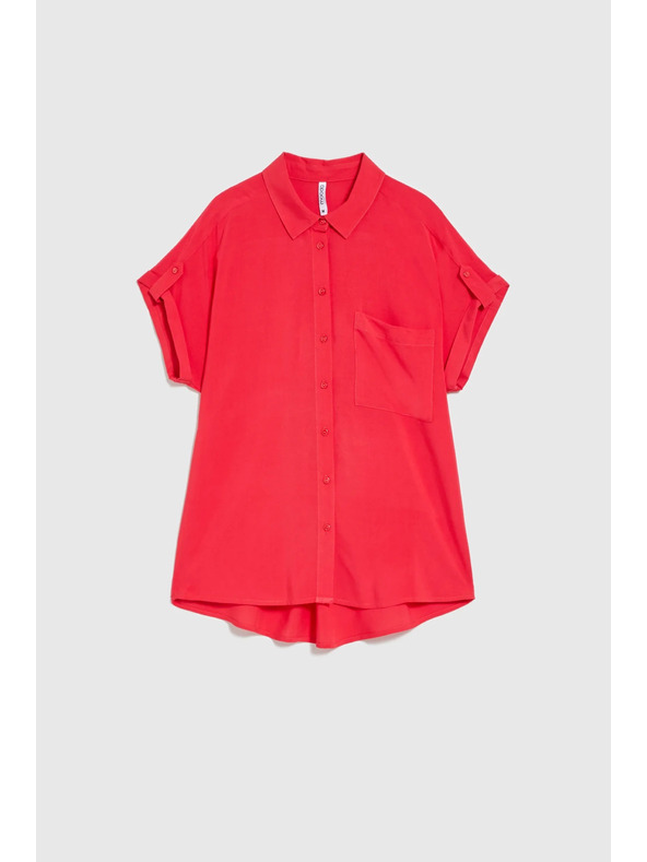 Moodo Cămașă roșie cu mânecă scurtă