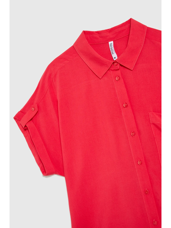 Moodo Cămașă roșie cu mânecă scurtă