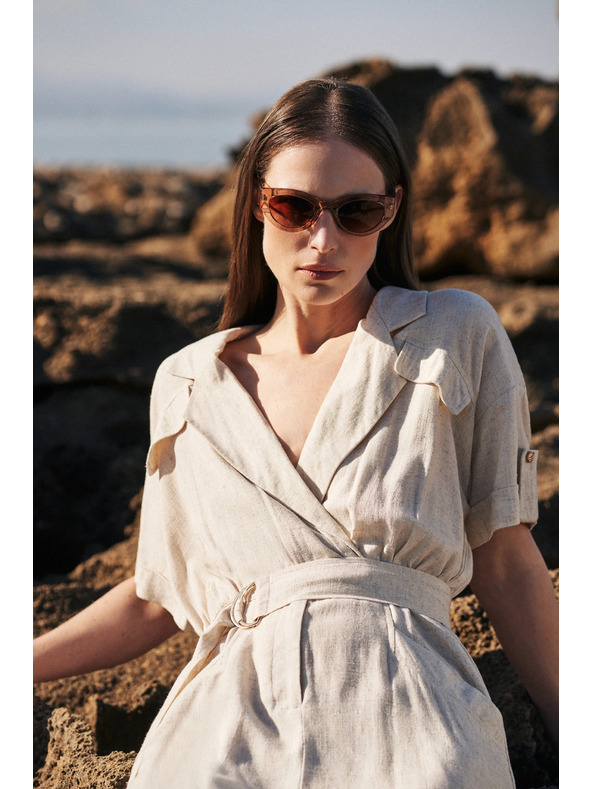 Moodo Rochie bej cu curea