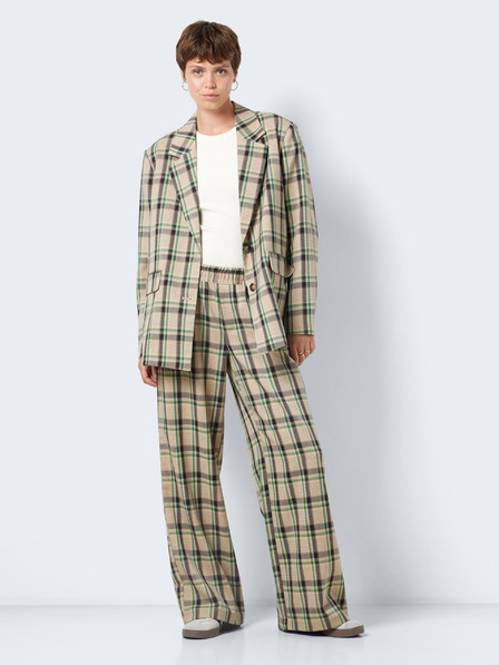 Noisy May Jachetă cu carouri supradimensionată, bej, pentru femei Noisy May Laura