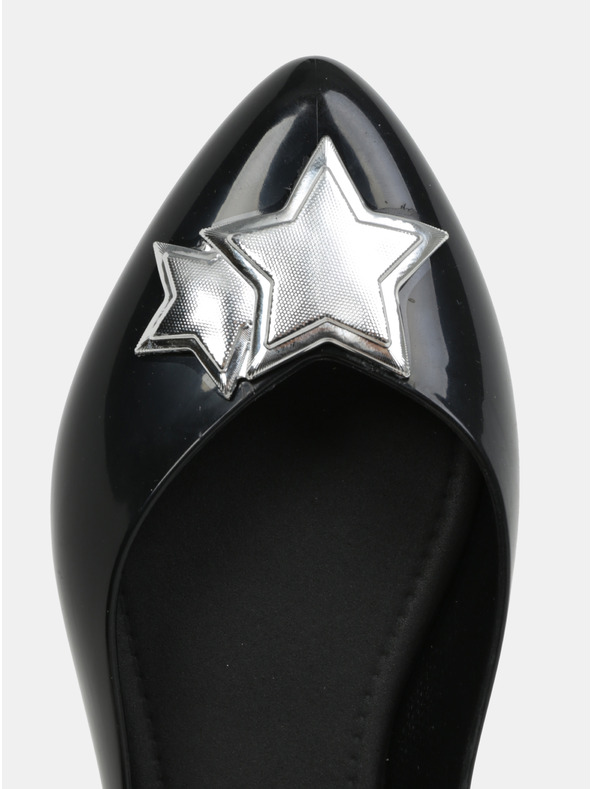 Zaxy Balerini negri lucioși cu detalii argintii Zaxy Chic